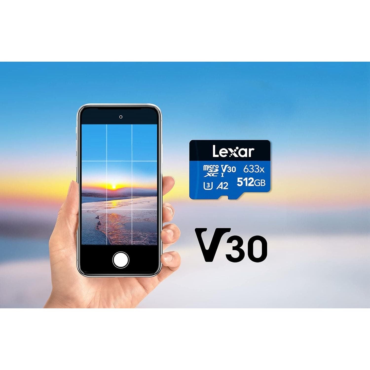 Buy Lexar,Lexar 633x 512GB Micro SD Card, microSDXC UHS-I Card + SD Adapter, microSD Memory Card up to 100MB/s Read, A2, Class 10, U3, V30, TF Card for Smartphones/Tablets/IP Cameras - Gadcet UK | UK | London | Scotland | Wales| Near Me | Cheap | Pay In 3 | Flash Memory Cards